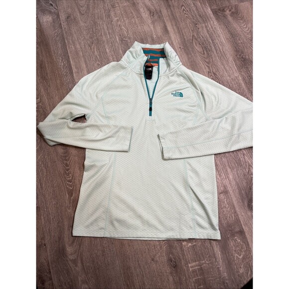 THE NORTH FACE Women's Jacket Pullover 1/4 Zip Sweatshirt Lime Green Size Medium - Picture 3 of 10